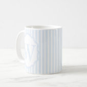 Monogram Mug Letter W, Blue Striped Kaffeetasse (Vorderseite Links)