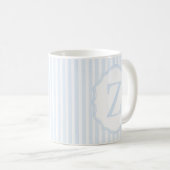 Monogram Mug Letter Z, Blue Striped Kaffeetasse (VorderseiteRechts)