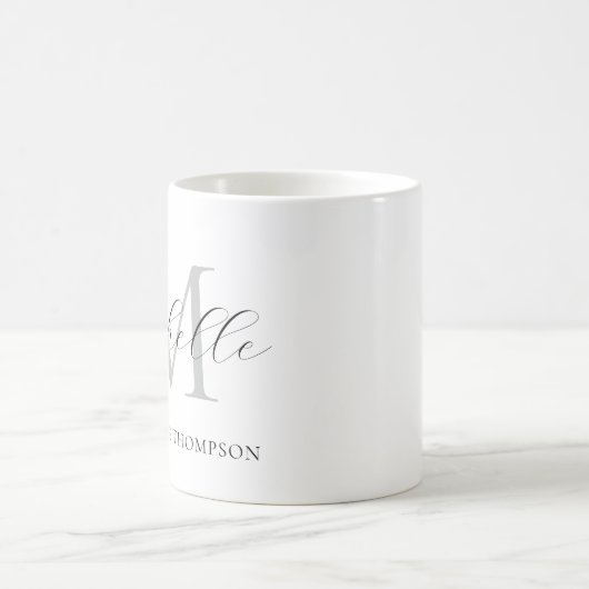 Monogram Mug with Initial and Name, Simple  Kaffeetasse (Mittel)