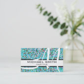 Monogram Multicolor Modern Grit Glitzer #7 Visitenkarte (Stehend Vorderseite)