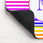 Monogram Multicolor Streifen Personalisiert Mousepad (Ecke)