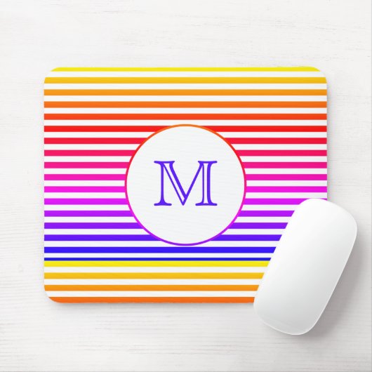 Monogram Multicolor Streifen Personalisiert Mousepad (Mit Mouse)