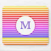 Monogram Multicolor Streifen Personalisiert Mousepad (Vorne)