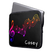 Monogram Music Colorful Black Simple Laptopschutzhülle (Vorderseite Links)