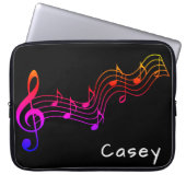 Monogram Music Colorful Black Simple Laptopschutzhülle (Vorderseite)