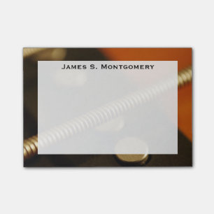 Monogram Music Electric Gold Bass Gitarre String Post-it Klebezettel
