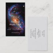 Monogram Music Tutor auf Spiral Galaxy Weltraumbil Visitenkarte (Vorne/Hinten)