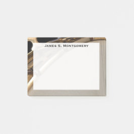 Monogram Music White und Gold Banjo Post-it Klebezettel