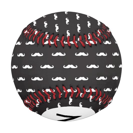 Monogram Mustache-Hipster Baseball (Rückseite)