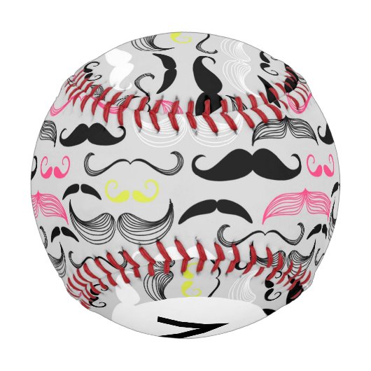 Monogram-Mustache-Muster, Retro-Stil Baseball (Rückseite)
