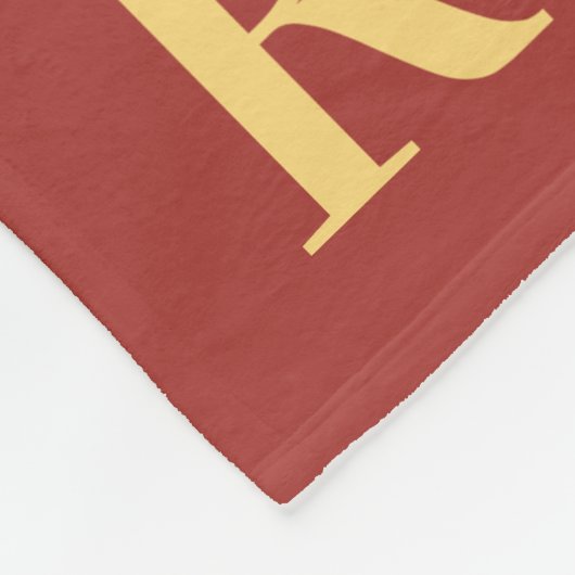 Monogram Muster Brown Gold Fleecedecke (Ecke)