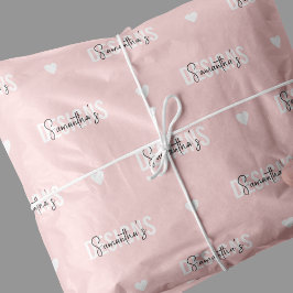 Monogram-Muster des Unternehmens rosa pink Seidenpapier