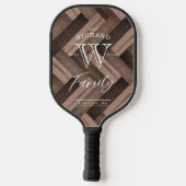 Monogram-Muster für benutzerdefinierte Familie Pickleball Schläger (Rückseite)