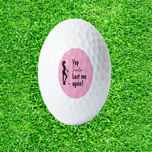 Monogram My Happiness Lady theme Golf Balls Golfball