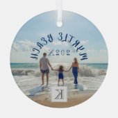 Monogram Myrtle Beach wechselt zu jedem StrandSouv Ornament Aus Glas (Rückseite)
