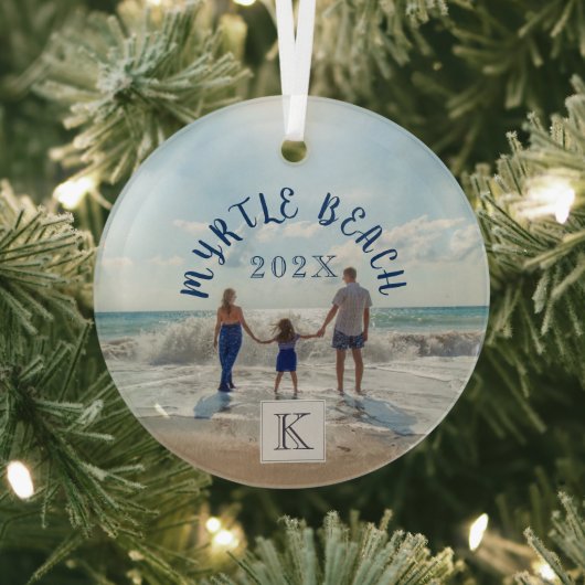 Monogram Myrtle Beach wechselt zu jedem StrandSouv Ornament Aus Glas (InSitu)