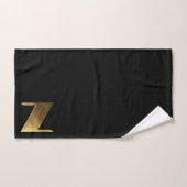 Monogram N Black and Gold Look Elegante Typografie Badhandtuch Set (Handtuch)