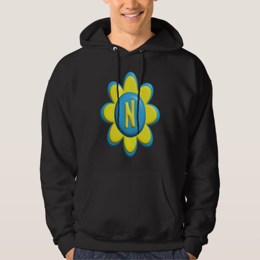 Monogram N Colorful Flower Hoodie (Vorderseite)