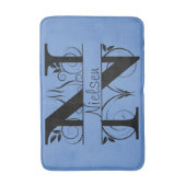 Monogram N Initial Bath, Kitchen Mat Choose Color Badematte (Vorderseite Vertikal)
