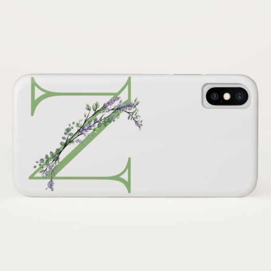 Monogram N Lavendel Eucalyptus Case-Mate iPhone Hülle (Rückseite (Horizontal))