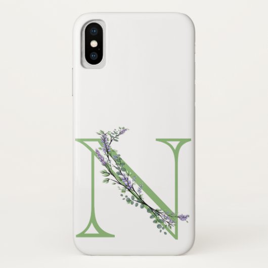 Monogram N Lavendel Eucalyptus Case-Mate iPhone Hülle (Rückseite)