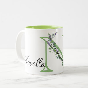 Monogram N Lavendel Eucalyptus Zweifarbige Tasse