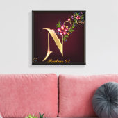 Monogram N Premium Wrapped Canvas (Gloss) Leinwanddruck (Insitu (Wohnzimmer))