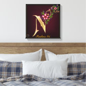 Monogram N Premium Wrapped Canvas (Gloss) Leinwanddruck (Insitu (Schlafzimmer))