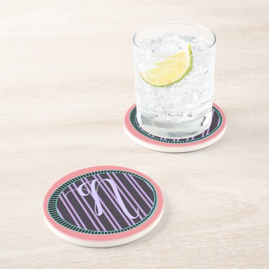 Monogram N Sandstone Untersetzer (Seite)