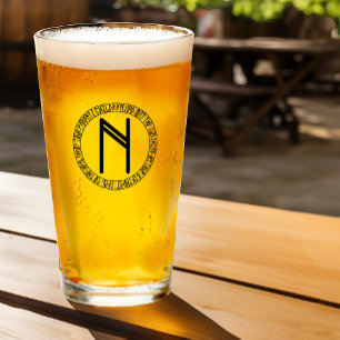 Monogram N - Viking Style - Pint Glass Glas