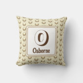 Monogram Nachname Erstmaliger Gold Polka Dot Keepa Kissen (Vorderseite)