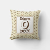 Monogram Nachname Erstmaliger Gold Polka Dot Keepa Kissen (Vorderseite)