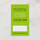 Monogram Nail Techncian Business Cards Terminkarte (Rückseite)
