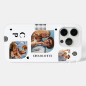 Monogram Name 3 Foto Collage Trendy Modern Case-Mate iPhone Hülle (Rückseite (Horizontal))