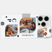 Monogram Name 3 Foto Collage Trendy Modern Case-Mate iPhone Hülle (Rückseite (Horizontal))