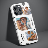 Monogram Name 3 Foto Collage Trendy Modern Case-Mate iPhone Hülle