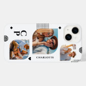 Monogram Name 3 Foto Collage Trendy Modern Case-Mate iPhone Hülle (Rückseite (Horizontal))