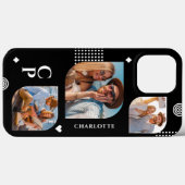 Monogram Name 3 Foto Collage Trendy Modern Case-Mate iPhone Hülle (Rückseite (Horizontal))