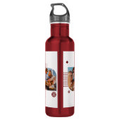 Monogram Name 3 Foto Collage Trendy Modern Edelstahlflasche (Rückseite)