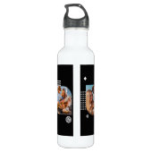 Monogram Name 3 Foto Collage Trendy Modern Edelstahlflasche (Rückseite)