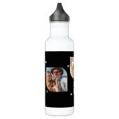 Monogram Name 3 Foto Collage Trendy Modern Edelstahlflasche (Links)