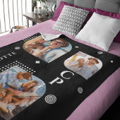 Monogram Name 3 Foto Collage Trendy Modern Fleecedecke