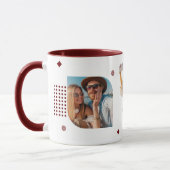 Monogram Name 3 Foto Collage Trendy Moderne Tasse (Links)