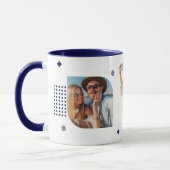 Monogram Name 3 Foto Collage Trendy Moderner Kaffe Tasse (Links)