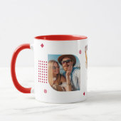 Monogram Name 3 Foto Collage Trendy Moderner Kaffe Tasse (Links)