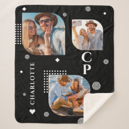 Monogram Name 3 Foto Collage Trendy Sherpadecke