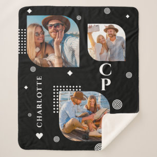 Monogram Name 3 Foto Collage Trendy Sherpadecke