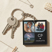 Monogram Name 3 Foto Modern Trendly Simple Schlüsselanhänger