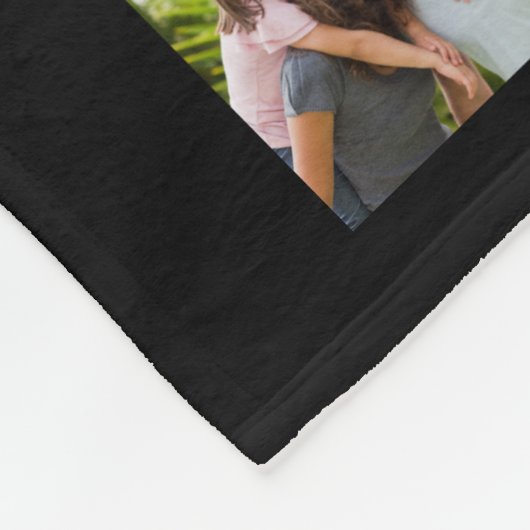Monogram Name 44 Foto Collage bearbeitbar Schwarz Fleecedecke (Ecke)