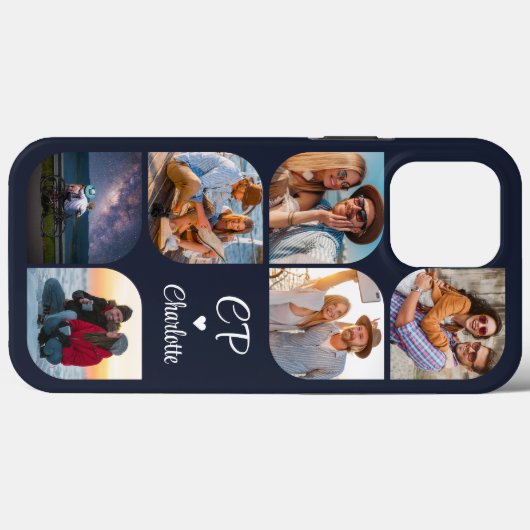 Monogram Name 6 Foto Modern Trendly Simple Case-Mate iPhone Hülle (Rückseite (Horizontal))